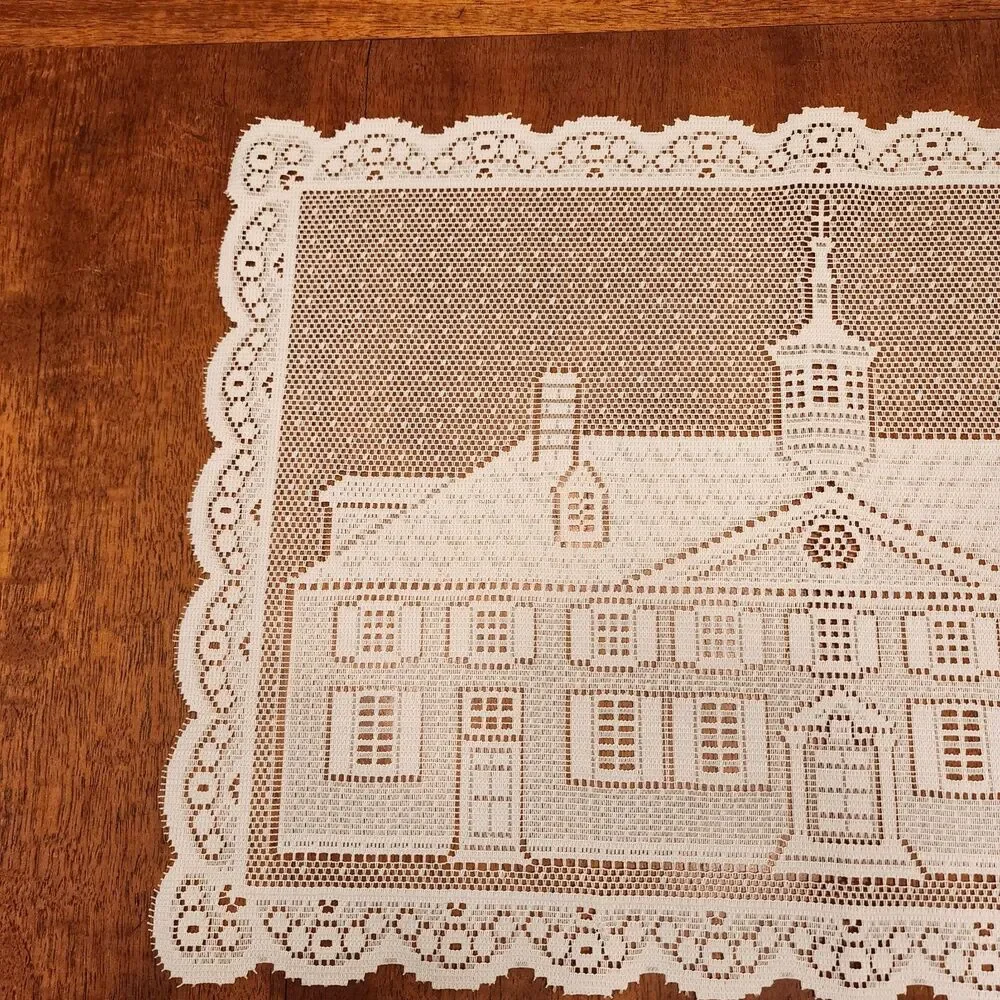 NWT Liechtenstein Polyester Lace White Placemats 13 X 9 in Colonial House